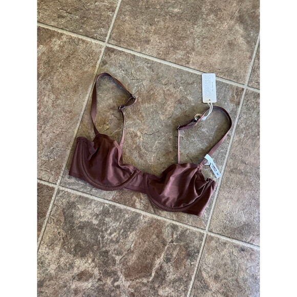 Aerie Smoothez Mesh Balconette Unlined Bra Brown 32C - Picture 2 of 7
